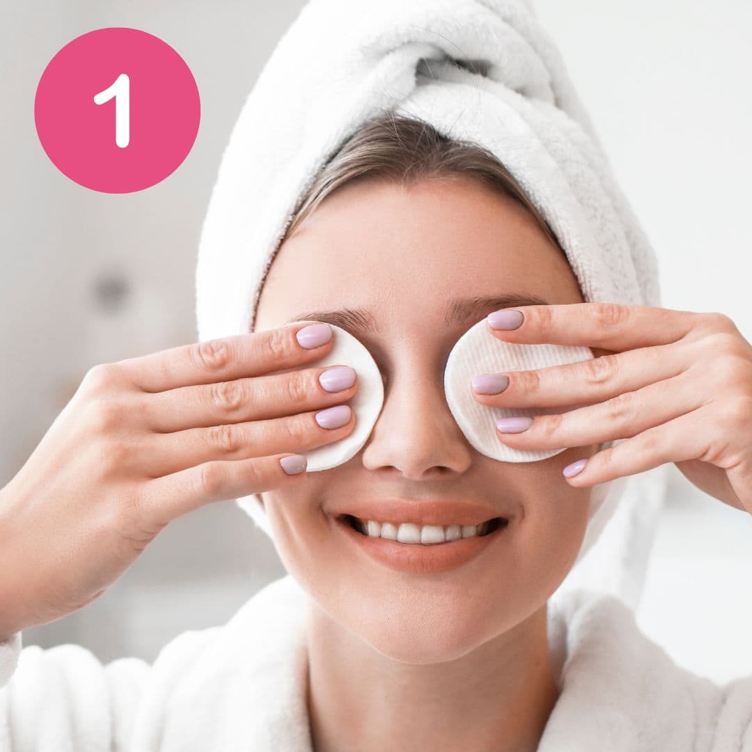 1 žingsnis: Nusivalykite makiažą